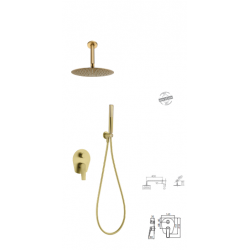 Μπαταρία Σετ με Σύστημα Μίκτη Εντοιχισμού 2 Εξόδων IMEX PAROS GPP057/OC Χρυσό Ματ